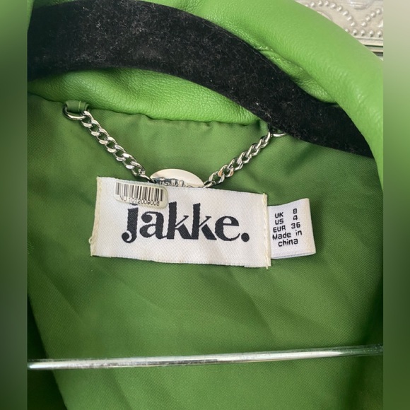 Jakke. Suit set in green faux leather size 4 - Picture 4 of 6